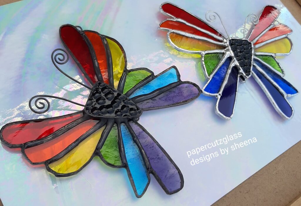 Paper Cutz Glass butterflies. Miss Ivy Events the leading event management organiser of vintage artisan lifestyle wedding and pet events across the South West