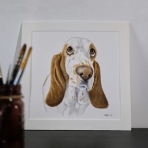 Painting Tails on Miss Ivy Events Painting of Olive a Bassett Hound