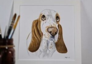 Painting Tails on Miss Ivy Events Painting of Olive a Bassett Hound